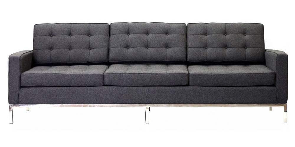 Modway Loft Wool Sofa In Dark Gray